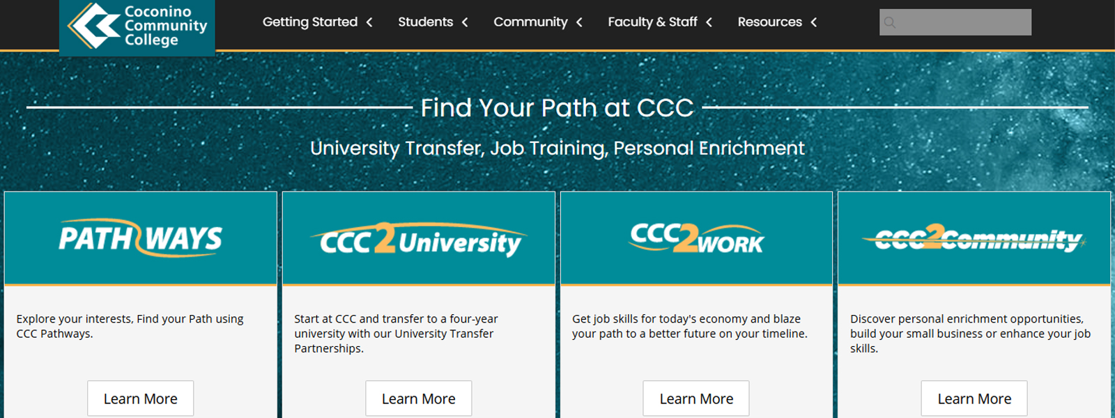 Screenshot of ccc website