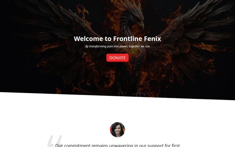 Screenshot of the Frontline Fenix website