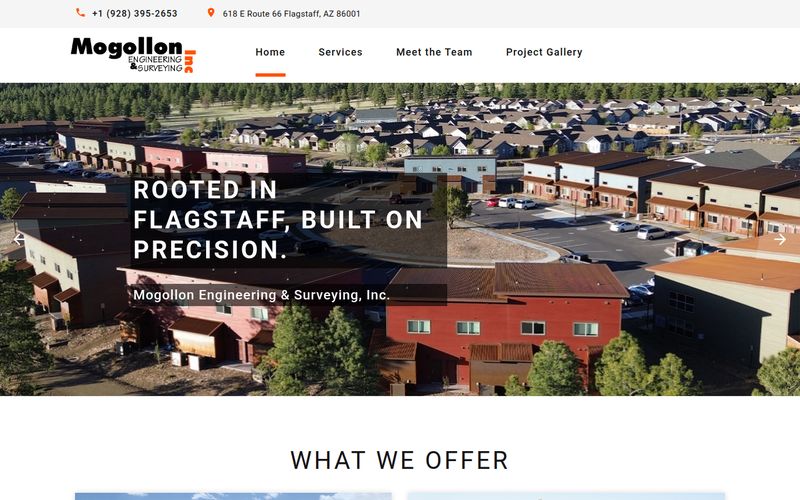 Screenshot of the Mogollon Engineering website